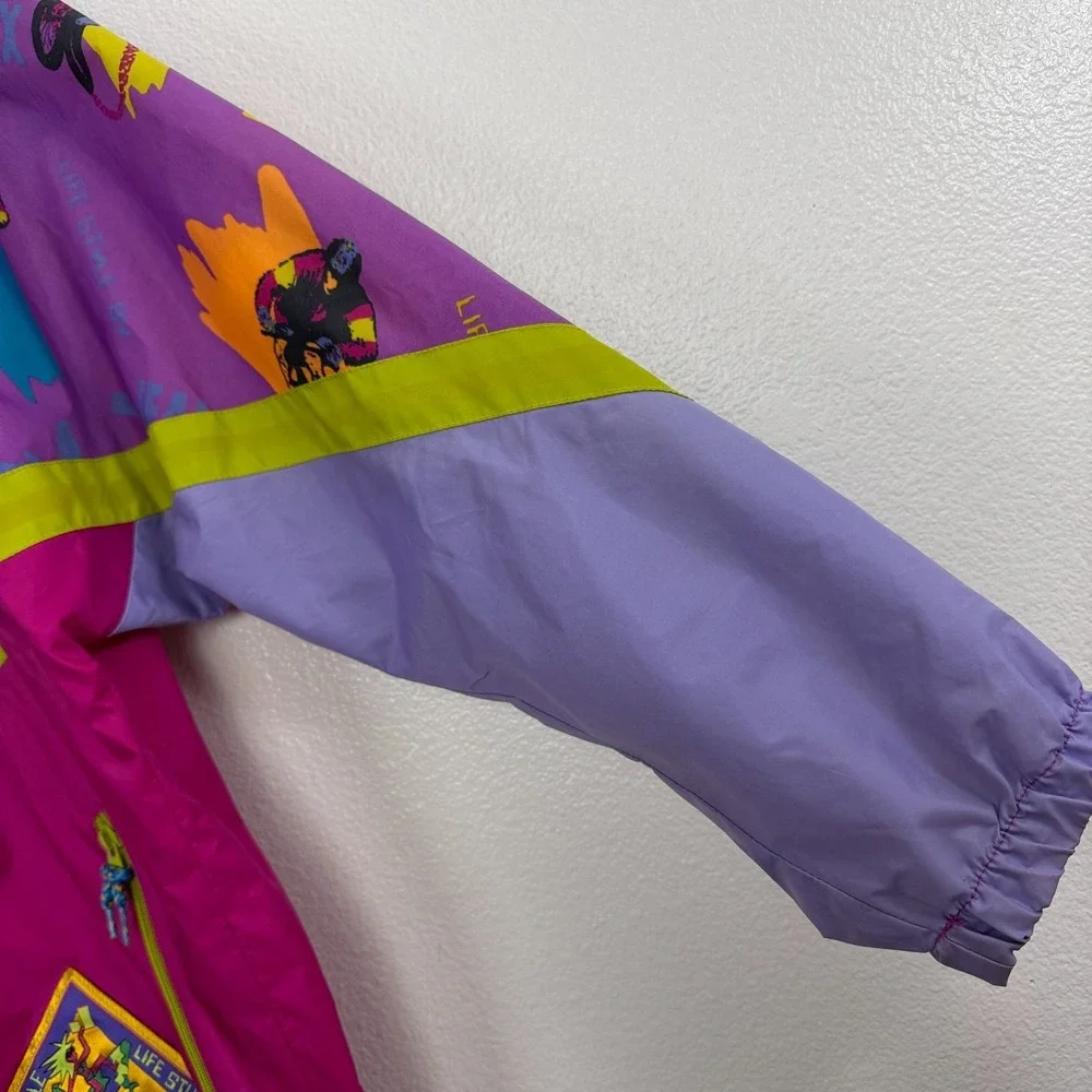 Lifestyle by Jeantex Windbreaker Mens Purple Multi Full Zip Outdoor Cycling Bike